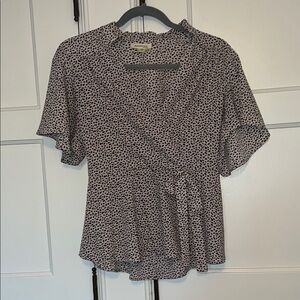 Monteau Black and White Patterned Blouse